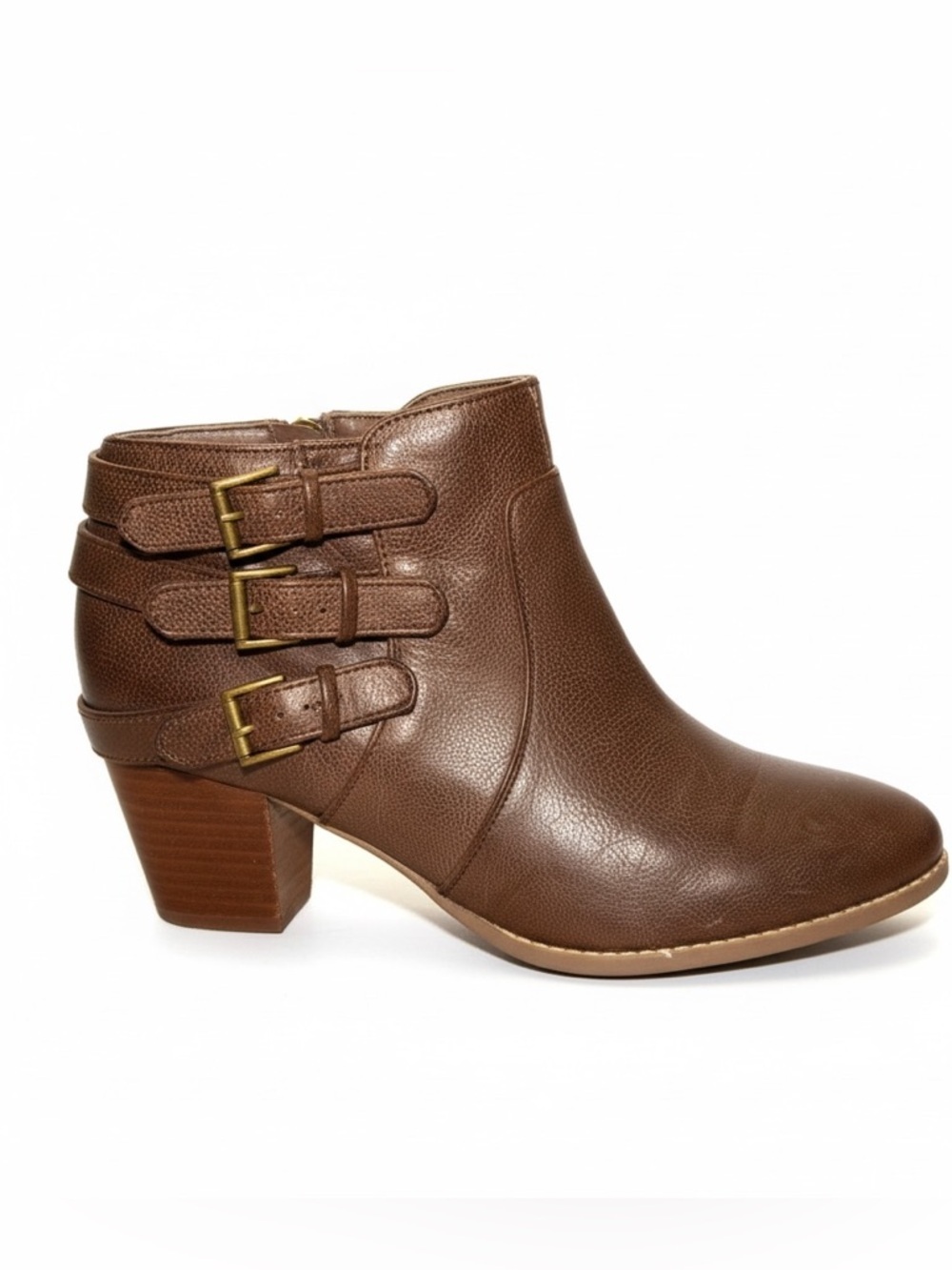 Pick 2/$15 Canyon River Blues Brown Ankle Booties with Triple Buckle